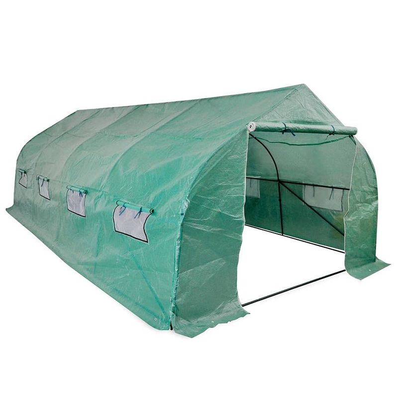 Foto van Vidaxl tuinkas walk-in draagbare polytunnel met stalen frame 18 m²