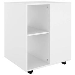 Foto van The living store verrijdbare kast - bureau onderkast - wit - 60 x 53 x 72 cm - gemaakt van spaanplaat