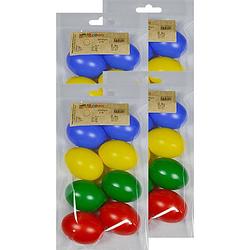 Foto van 32x plastic eitjes multikleur/gekleurd 6 cm decoratie/versiering - feestdecoratievoorwerp