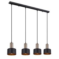 Foto van Industriële hanglamp swinni - l:80cm - e27 - metaal - zwart