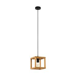 Foto van Eglo blackcrown 1 hanglamp - e27 - 20 cm - zwart/bruin