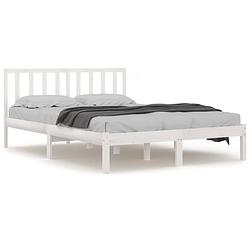 Foto van The living store bedframe massief grenenhout wit 200x200 cm - bed