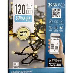 Foto van Huismerk kerstverlichting - 120 led - warm wit - met 8 standen - bedienbaar met app - 16,9 meter