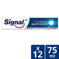 Foto van Signal white system tandpasta - 75 ml - voordeelverpakking - 12 stuks