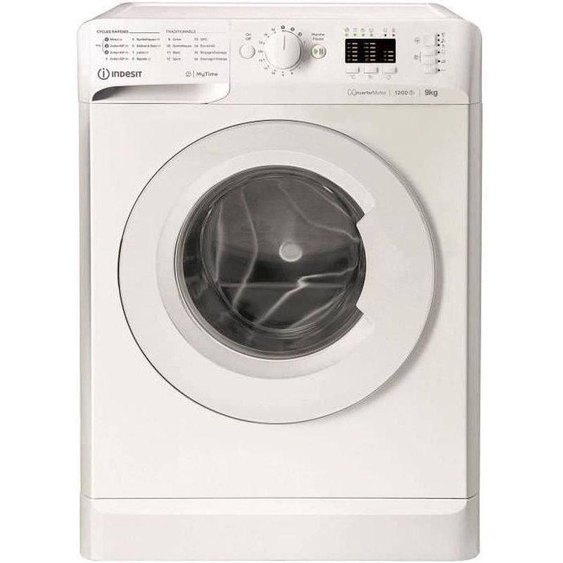 Foto van Indesit mtwa91295wfr mytime patrijspoortwasmachine - 9 kg - inductie - l60cm - 1200 rpm - klasse b - wit