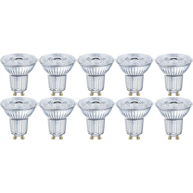 Foto van Osram 4058075036680 led-lamp energielabel f (a - g) gu10 reflector 4.3 w = 50 w warmwit (ø x l) 50 mm x 52 mm 10 stuk(s)