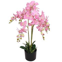 Foto van Vidaxl kunst orchidee plant met pot 75 cm roze