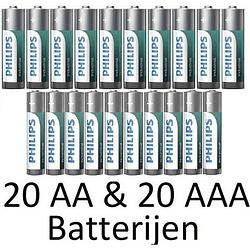 Foto van 20 aa & 20 aaa (verpakt per 10) philips industrial alkaline batterijen