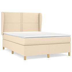 Foto van The living store boxspring bed - crème - 203 x 147 x 118/128 cm - pocketvering matras