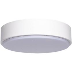 Foto van Led plafondlamp - aigi santi - opbouw rond 24w - warm wit 3000k - mat wit - aluminium