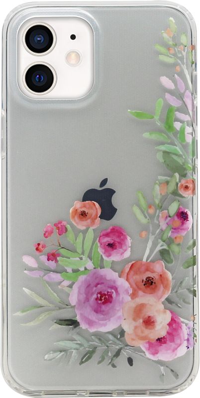 Foto van Bluebuilt rose garden soft case apple iphone 12 mini back cover transparant