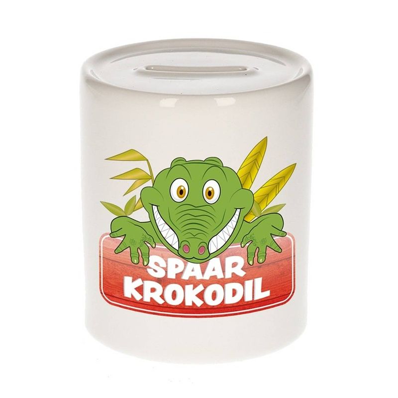 Foto van Kinder spaarpot met krokodillen print 9 cm - spaarpotten