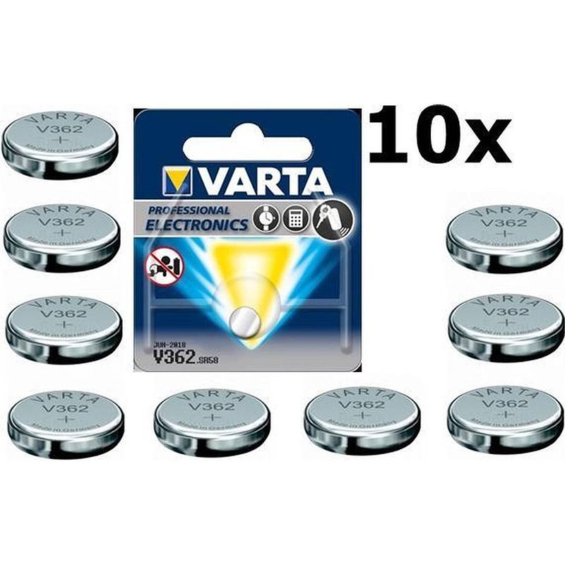 Foto van 10 stuks - varta v362 21mah 1.55v knoopcel batterij