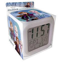 Foto van Disney wekker frozen digitaal led junior 8 x 8 cm wit/blauw