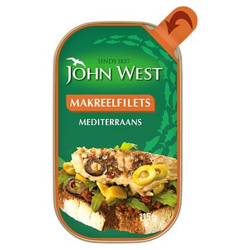 Foto van John west makreelfilets mediterraans 115 gram bij jumbo