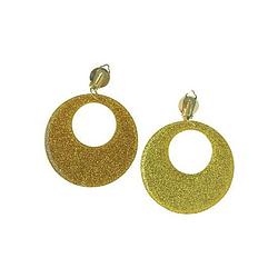 Foto van 60s disco oorbellen goud glitter - verkleedsieraden
