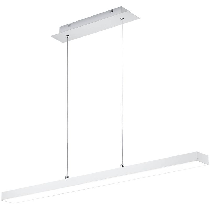 Foto van Led hanglamp - trion agina - 18w - aanpasbare kleur - dimbaar - rechthoek - mat wit - aluminium