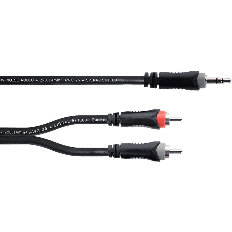 Foto van Cordial ey1wcc elements kabel 3.5mm trs jack - 2x rca 1m