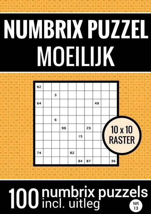 Foto van Puzzelboek met 100 numbrix puzzels voor ver gevorderden - nr.13- numbrix puzzel moeilijk - puzzelboeken & meer - paperback (9789464658170)