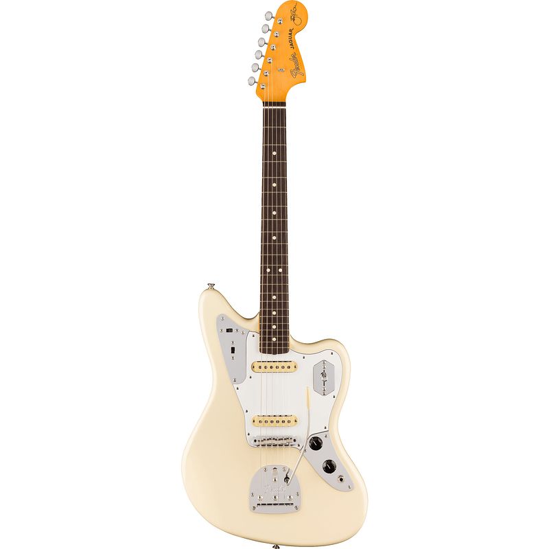 Foto van Fender johnny marr jaguar olympic white rw