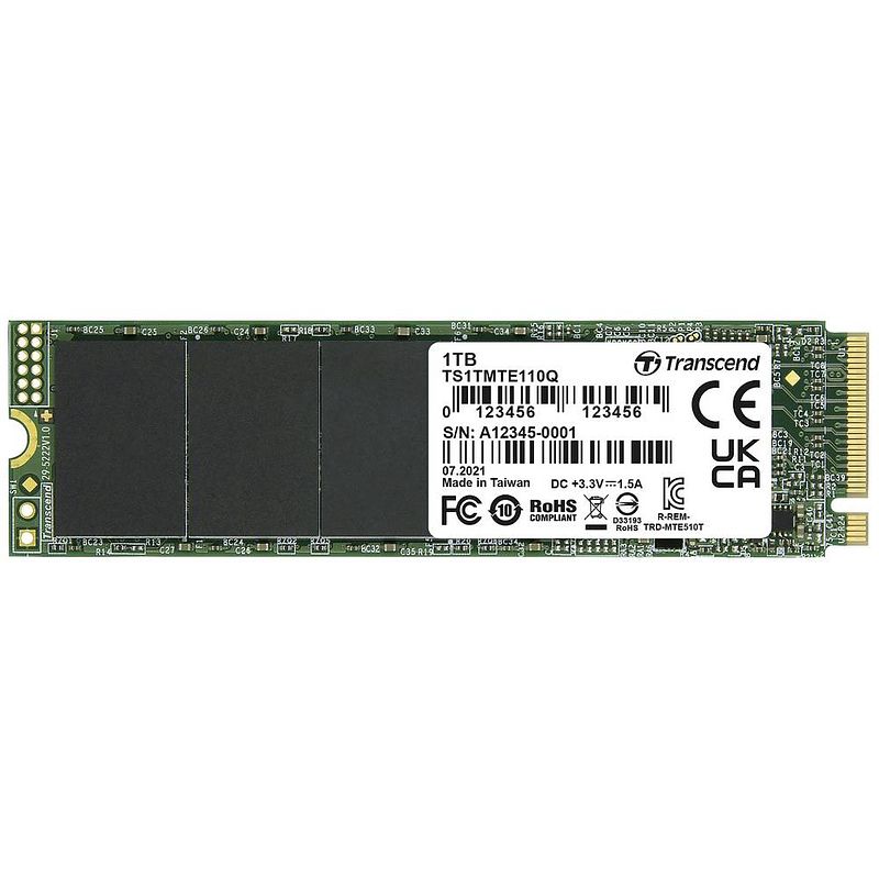 Foto van Transcend 110q 1 tb nvme/pcie m.2 ssd 2280 harde schijf pcie nvme 3.0 x4 retail ts1tmte110q