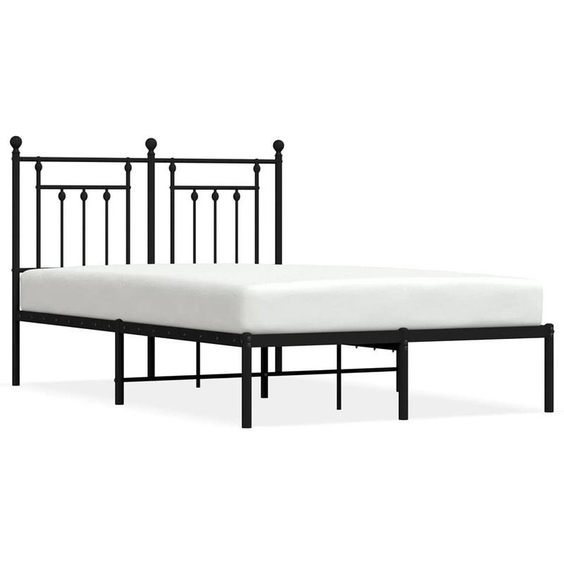 Foto van The living store bedframe klassiek zwart - 196 x 125 x 97 cm - robuust en comfortabel