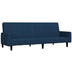 Foto van The living store slaapbank fluweel - 220x84.5x69 cm - blauw