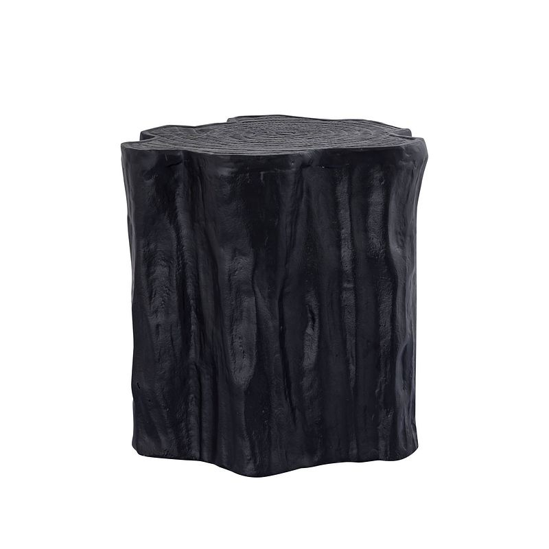 Foto van Ptmd fennah black matt alu sidetable tree wood shape m