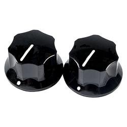 Foto van Fender pure vintage 1965 jaguar skirted knobs black (2 stuks)