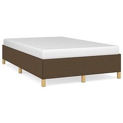 Foto van The living store bedframe - donkerbruin - 203 x 123 x 35 cm - stof en multiplex - geschikt voor 120 x 200 cm matras