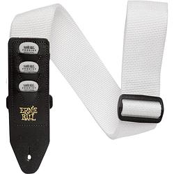 Foto van Ernie ball 4259 pickholder strap white gitaarband met plectrumhouder