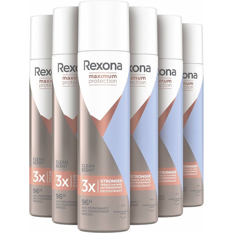 Foto van Rexona® - deodorant vrouw - spray - maximum protection clean scent -6 x 100 ml - voordeelverpakking