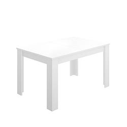 Foto van Uitschuifbare eettafel 4-6 personen - wit decor - l 190 x d 90 x h 77 cm - dine