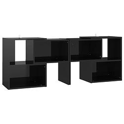 Foto van The living store tv-meubel 104x30x52 cm spaanplaat hoogglans zwart - kast