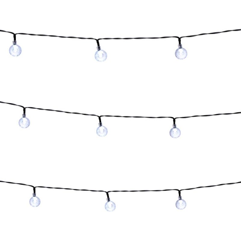 Foto van Grundig lichtsnoer op zonneenergie - 15m - 100 lampjes lichtsnoer met zonnepaneel - warm wit licht - 8 modi - zwart