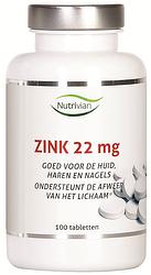 Foto van Nutrivian zink methionine 22mg tabletten
