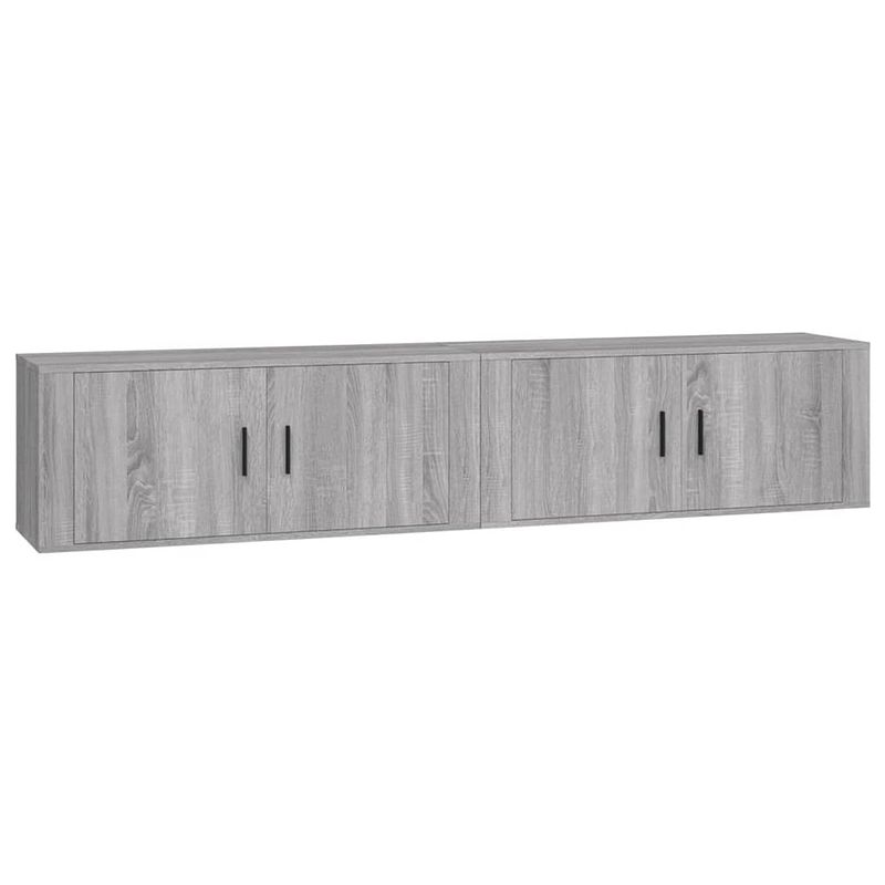 Foto van The living store tv-wandmeubel - grijs sonoma eiken - 100 x 34.5 x 40 cm - 2 stuks