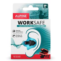 Foto van Alpine worksafe - klus oordoppen - voorkomt gehoorschade - zwart - snr 23 db - 1 paar
