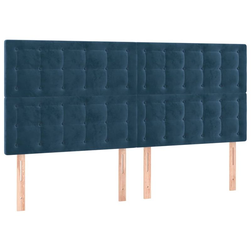 Foto van Vidaxl hoofdborden 4 st 80x5x78/88 cm fluweel donkerblauw