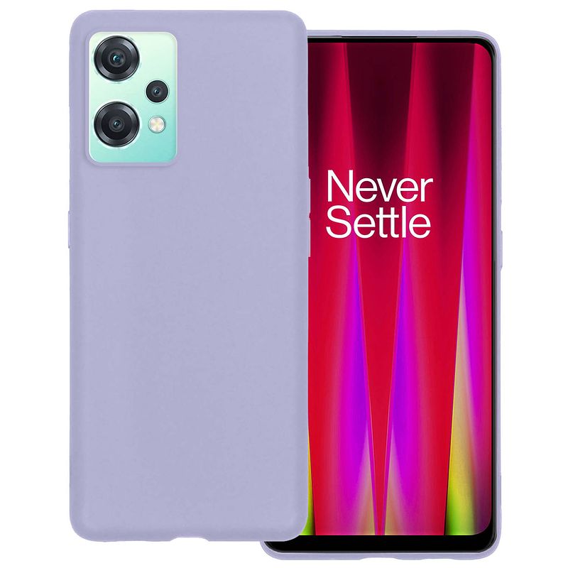 Foto van Basey oneplus nord ce 2 lite hoesje siliconen back cover case - oneplus nord ce 2 lite hoes silicone case hoesje - lila