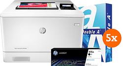 Foto van Hp color laserjet pro m454dn + 1 extra zwarte toner + 2.500 vellen a4 papier