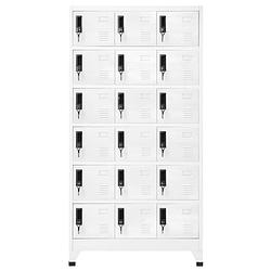 Foto van The living store lockerkast xxl - lockerkast - 90 x 40 x 180 cm - wit - staal