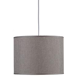 Foto van Giftdecor hanglamp e27 60w 30 x 22 cm textiel lichtgrijs