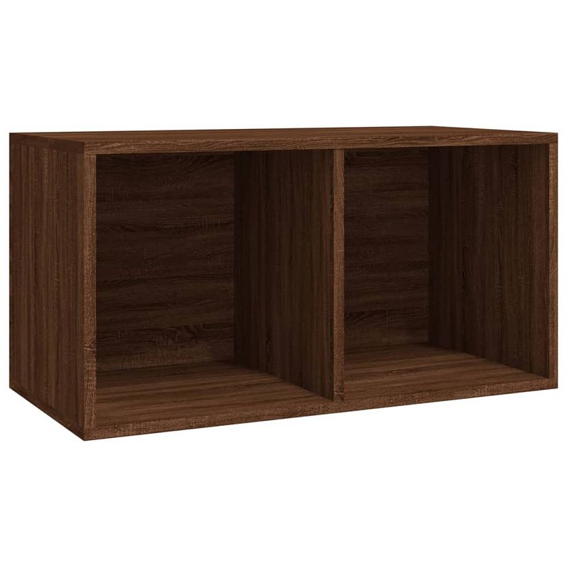 Foto van Vidaxl opbergbox voor lp'ss 71x34x36 cm bewerkt hout bruineikenkleurig