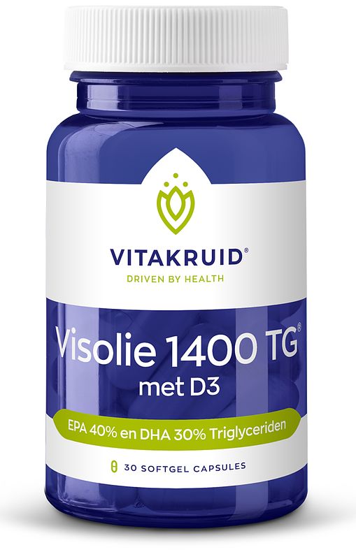 Foto van Vitakruid visolie 1400 tg met d3 capsules