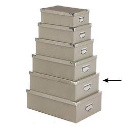 Foto van 5five opbergdoos/box - beige - l44 x b31 x h15 cm - stevig karton - crocobox - opbergbox