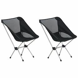 Foto van Vidaxl campingstoelen 2 st met draagtas 54x50x65 cm aluminium