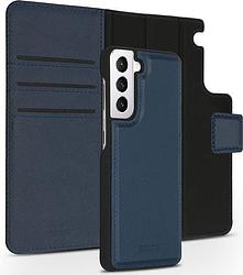 Foto van Accezz premium leather 2 in 1 wallet bookcase samsung galaxy s21 telefoonhoesje blauw