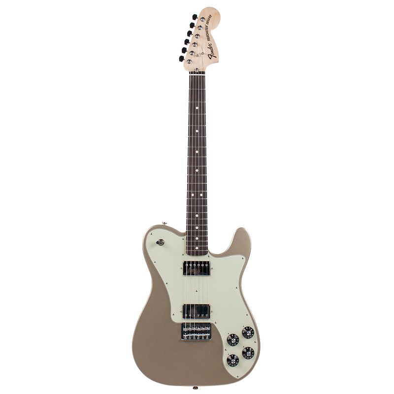 Foto van Fender chris shiflett signature telecaster deluxe shoreline gold