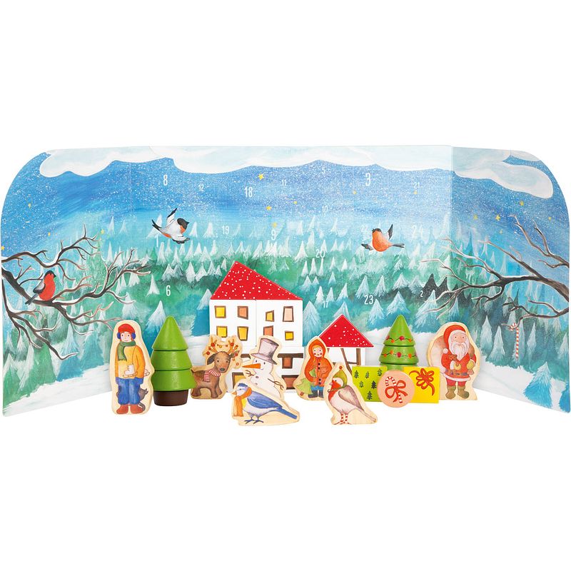 Foto van Small foot adventskalender winter 45 x 4,5 cm karton blauw